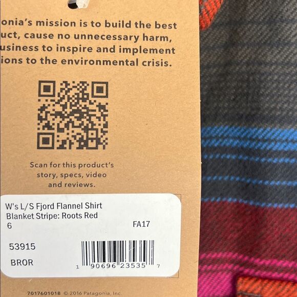 NWT Patagonia Long-Sleeved Fjord Flannel Shirt Aztec Print Sz 6 Womens - Picture 7 of 11